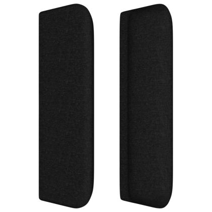 Горна табла за легло, черна, 83x16x78/88 см, плат