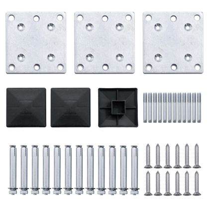 Ограден панел, WPC, 353x105 см, черен