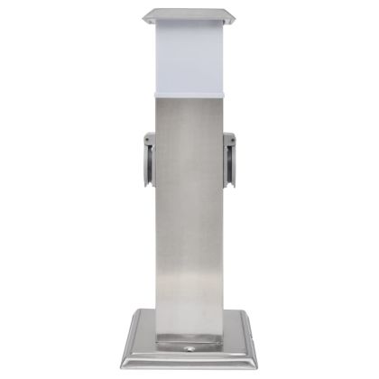 Градинска колона с контакт и лампа от неръждаема стомана