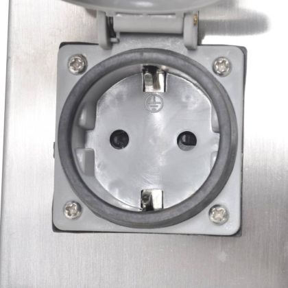 Градинска колона с контакт и лампа от неръждаема стомана