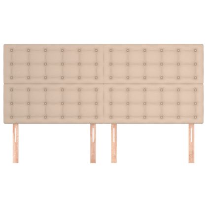 Табла за легло, цвят капучино, 180x5x118/128 см, изкуствена кожа