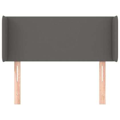 Горна табла за легло, сива, 83x16x78/88 см, изкуствена кожа