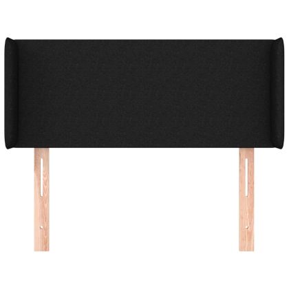Горна табла за легло, черна, 103x16x78/88 см, плат