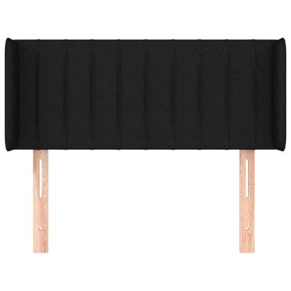 Горна табла за легло, черна, 103x16x78/88 см, плат