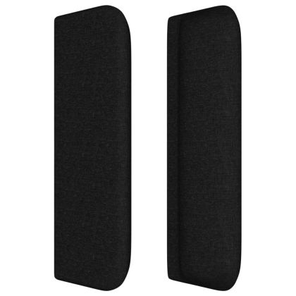 Горна табла за легло, черна, 83x16x78/88 см, плат