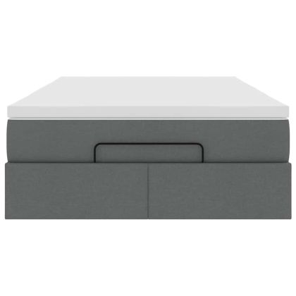 Османска легло с матрак, тъмносиво, 120x200 см, плат