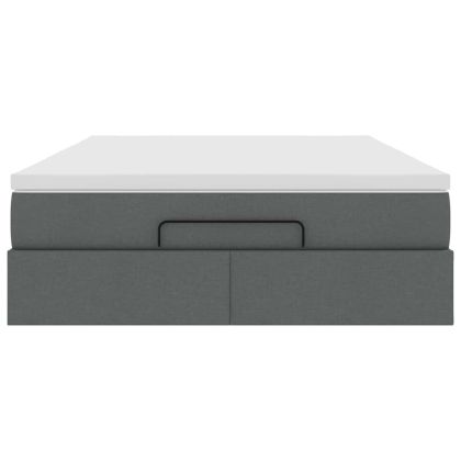 Османско легло с матрак Тъмно сиво 140x190cm плат