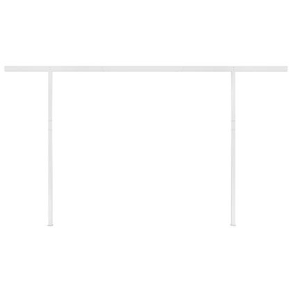 Ръчно прибиращ се сенник с прътове 4,5x3,5 м жълто и бяло