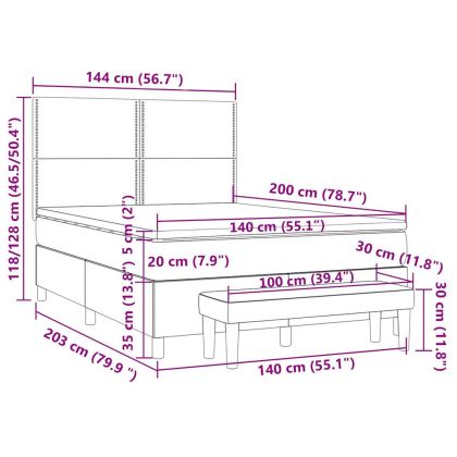 Боксспринг легло с матрак, тъмнозелено, 140x200 см, кадифе
