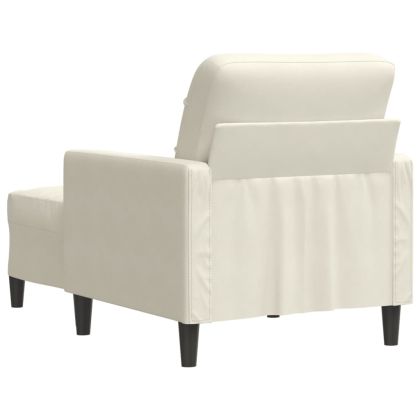 Кресло с табуретка, кремаво, 60 см, кадифе