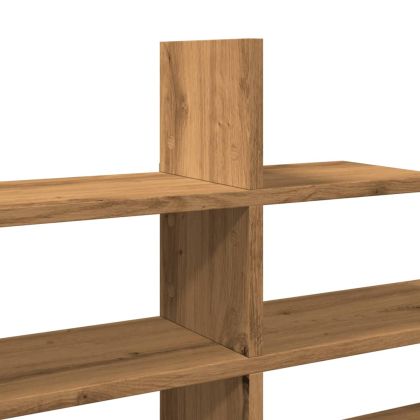 Стенен рафт, дъб артизан, 124,5x18x60,5 см, инженерно дърво