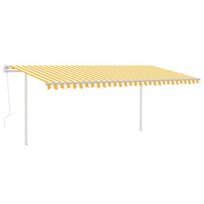 Автоматично прибираща тента с прътове 5x3,5 м жълто и бяло