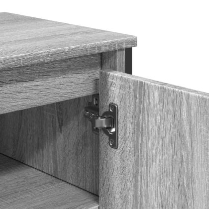 Шкаф за мивка за баня, сив сонома, 91x35x60 см, инженерно дърво