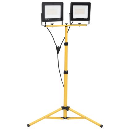 LED прожектор със статив 2x100 W студено бяло