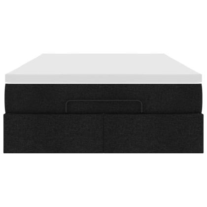 Османска легло с матрак, черно, 120x200 см, плат