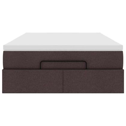 Османска легло с матрак, тъмнокафяво, 120x200 см, плат
