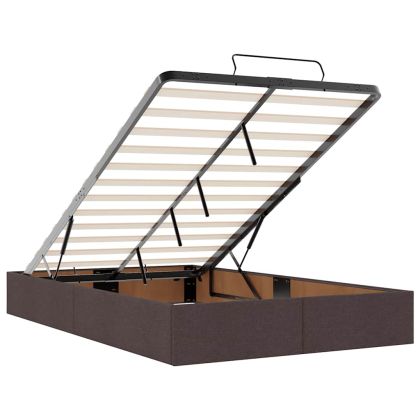 Османска легло с матрак, тъмнокафяво, 120x200 см, плат