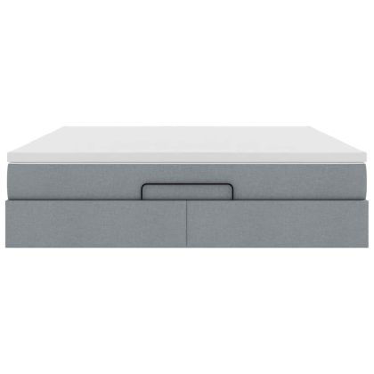 Османска легло с матрак, светлосиво, 160x200 см, плат