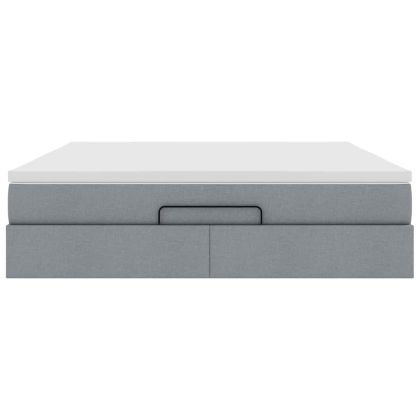 Османска легло с матрак, светлосиво, 180x200 см, плат