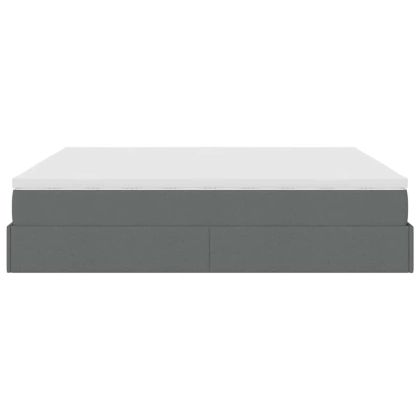 Османска легло с матраци, тъмносиво, 200x200 см, плат