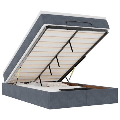 Османска легло с матрак, тъмнокафяво, 120x200 см, кадифе