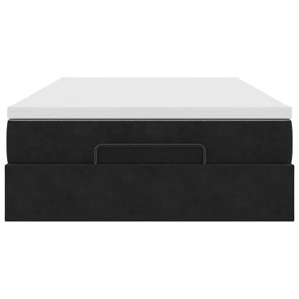 Османска легло с матрак, черно, 120x200 см, кадифе