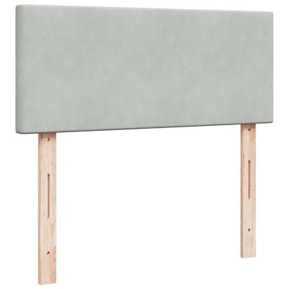 Османска легло с матрак, светлосиво, 120x200 см, кадифе