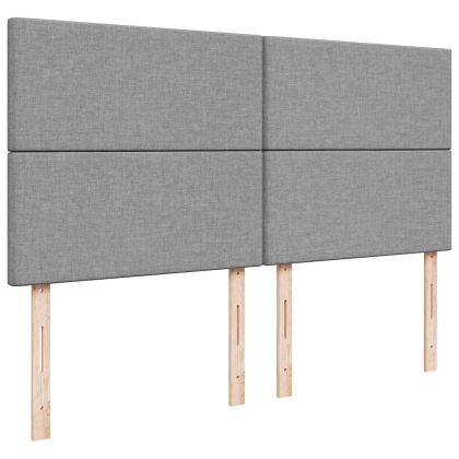 Османска легло с матрак, светлосиво, 160x200 см, плат