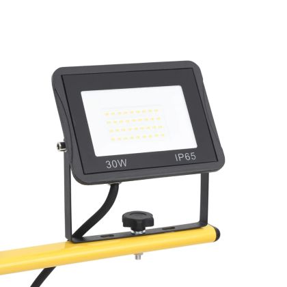 LED прожектор със статив, 2x30 W, студено бяло