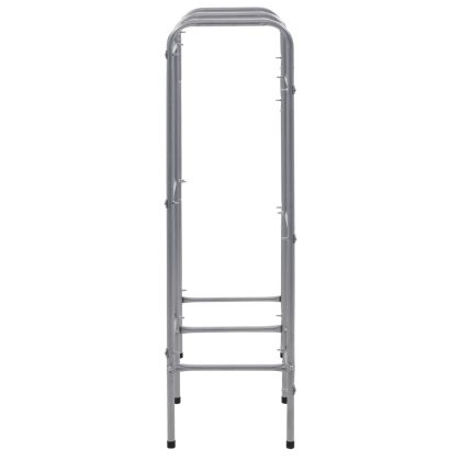 Стелаж за съхранение за 6 щайги сребрист 96x33x116 см стомана