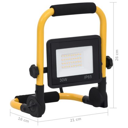 LED прожектор с дръжка, 30 W, топло бяло