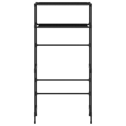 2-етажен рафт за над пералня черен 69x28x143 см желязо