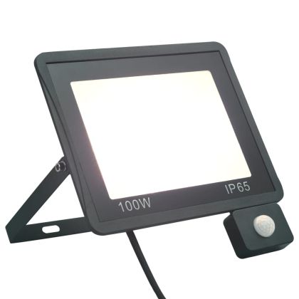 LED прожектор със сензор, 100 W, студено бяло