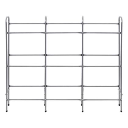 Стелаж за съхранение за 9 щайги сребрист 145x33x116 см стомана