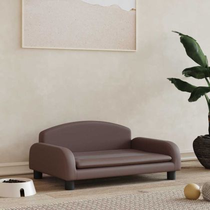 Кучешко легло, Кафяв , 70x45x30 см, изкуствена кожа