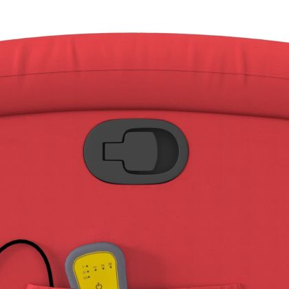 Изправящ масажен реклайнер стол, червен, изкуствена кожа