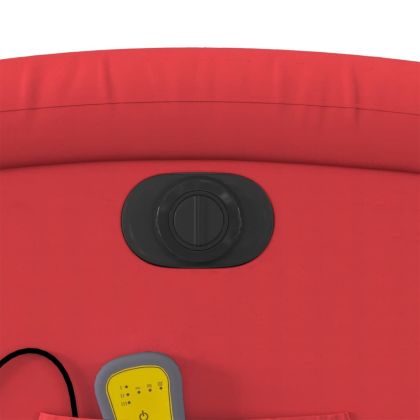 Електрически масажен реклайнер стол, червен, изкуствена кожа