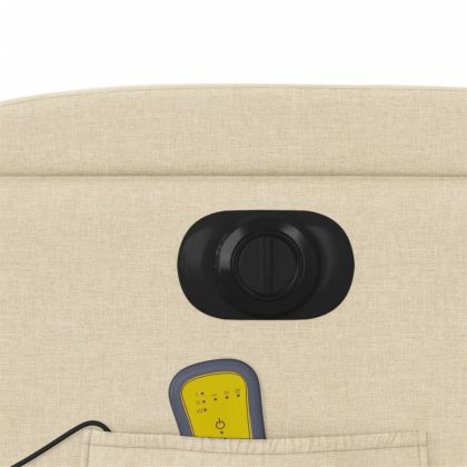 Електрически масажен реклайнер стол, кремав, текстил