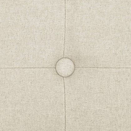 Сгъваема табуретка за съхранение, кремавобяла, изкуствен лен