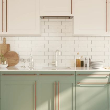 Дръжки за шкафове, 20 бр, бронз, 480 мм, неръждаема стомана