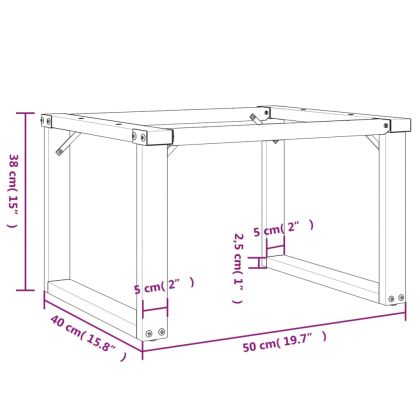 Крака за кафе маса, O-рамка, 50x40x38 см, стомана