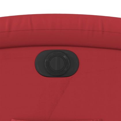 Електрически стол реклайнер, червен, изкуствена кожа