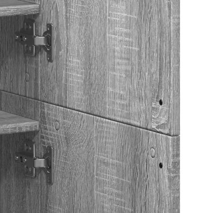 Шкаф за обувки, сив сонома, 80x39x178 см, инженерно дърво