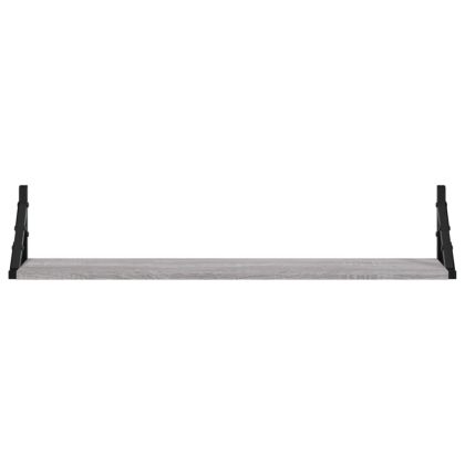 Стенни рафтове 2 бр сив сонома 80x15x15,5 см инженерно дърво