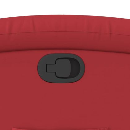 Изправящ реклайнер стол, червен, изкуствена кожа