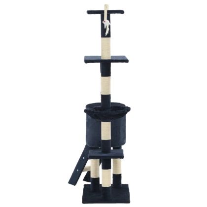 Котешко дърво със сизалени стълбове, 138 см, тъмносиньо