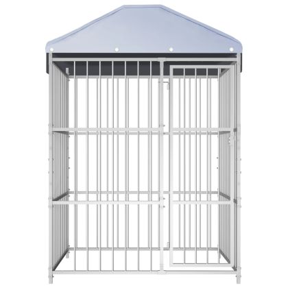 Външна клетка за кучета с покрив, 150x150x200 см