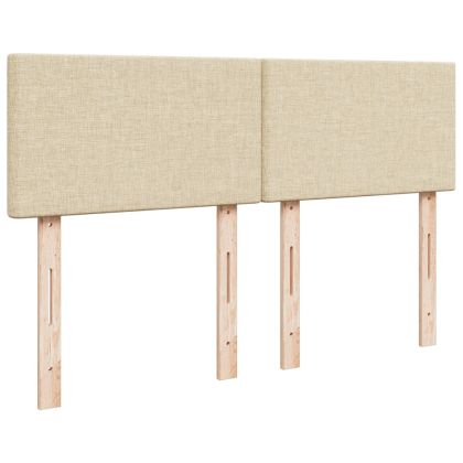 Боксспринг легло с матрак, кремаво, 140x190 см, плат