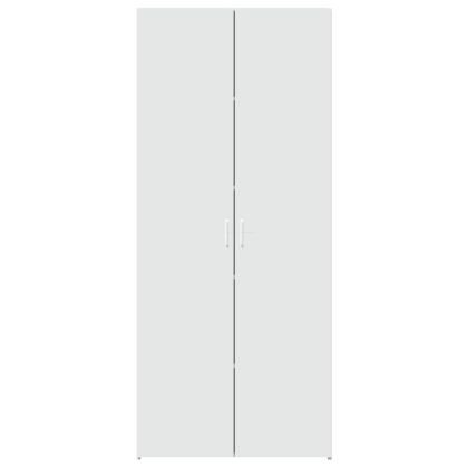 Висок шкаф, бял, 80x42,5x185 см, инженерно дърво