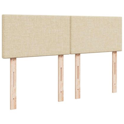 Османска легло с матрак, кремаво, 140x200 см, плат